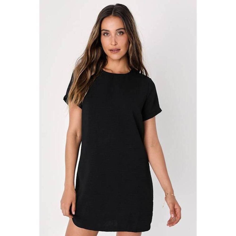 Lulus Shift And Shout Black Shift Dress - Size M